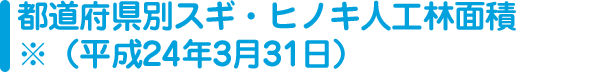 都道府県別スギ・ヒノキ人工林面積※（平成24年3月31日）